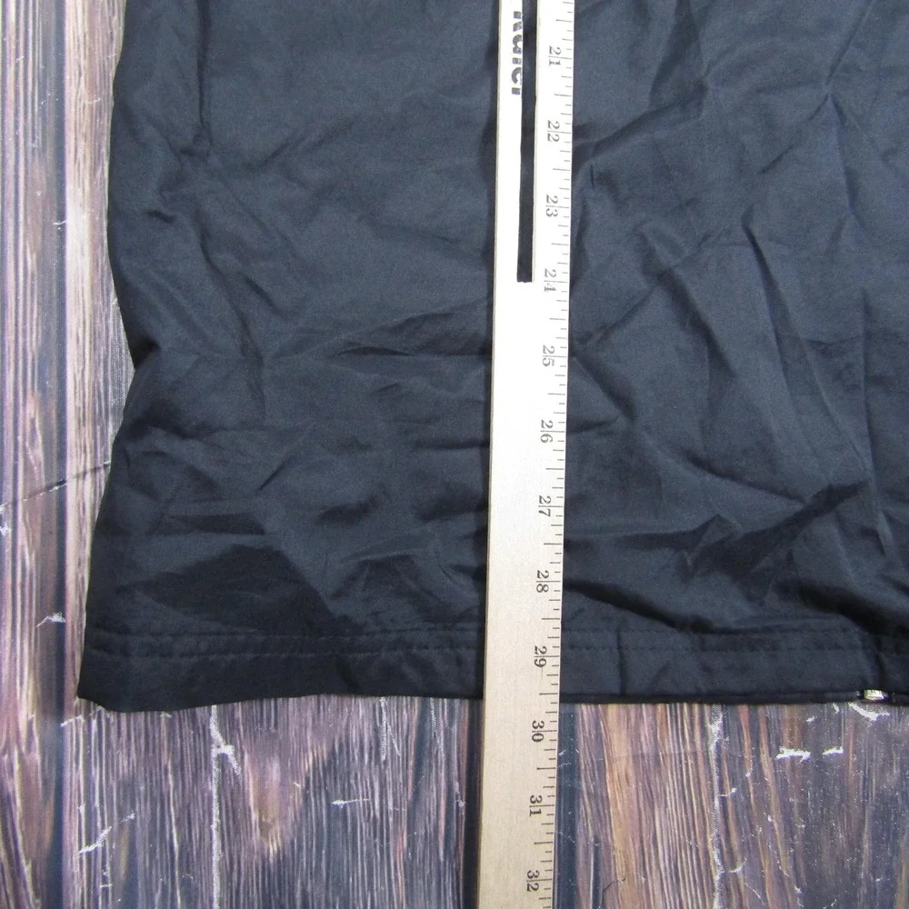 Adidas Jacket Mens M Black White Hooded Full Zip Windbreaker Colorblock Running
